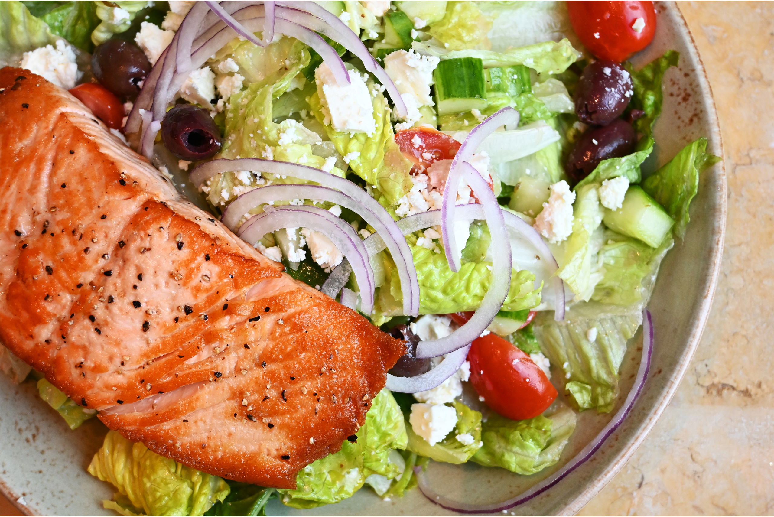 Greek Salad With Salmon Add On