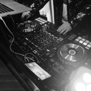DJ JustOne spinning beats