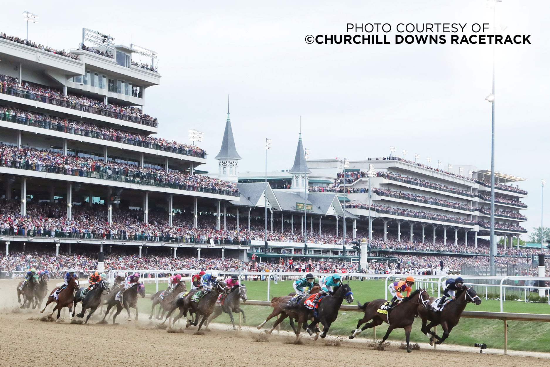 Churchill downs racetrack during the Kentucky derby